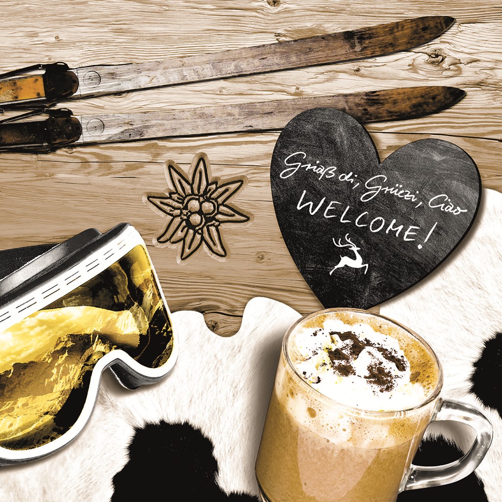 Linclass Serviette Hüttenzauber 33 x 33 cm 1/4 Falz