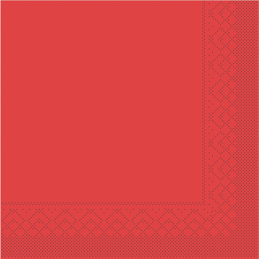 Tissue Serviette Basic rot 40 x 40 cm 1/4 Falz 3-lg.