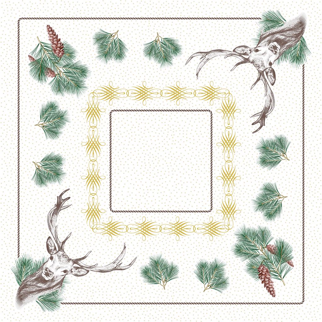 Linclass Tischdecke  Gustav 80 x 80 cm 1/8-Falz