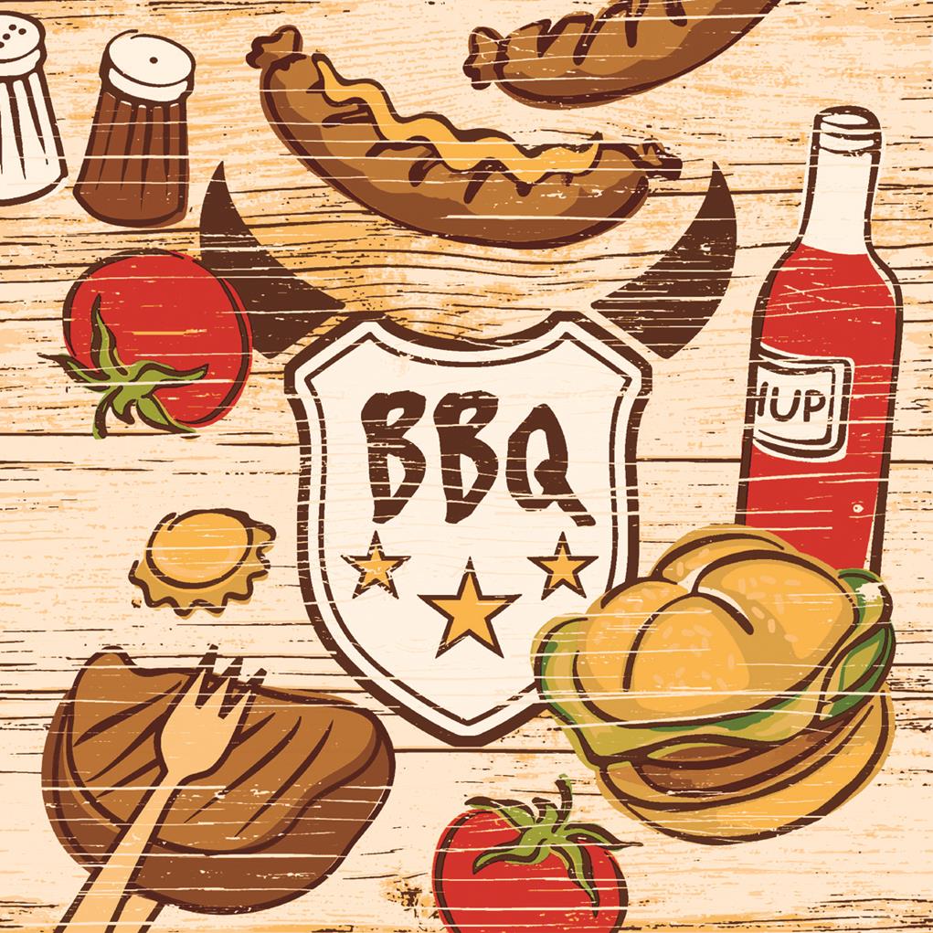 Linclass-Premium Serviette  BBQ 40 x 40 cm 1/4 Falz