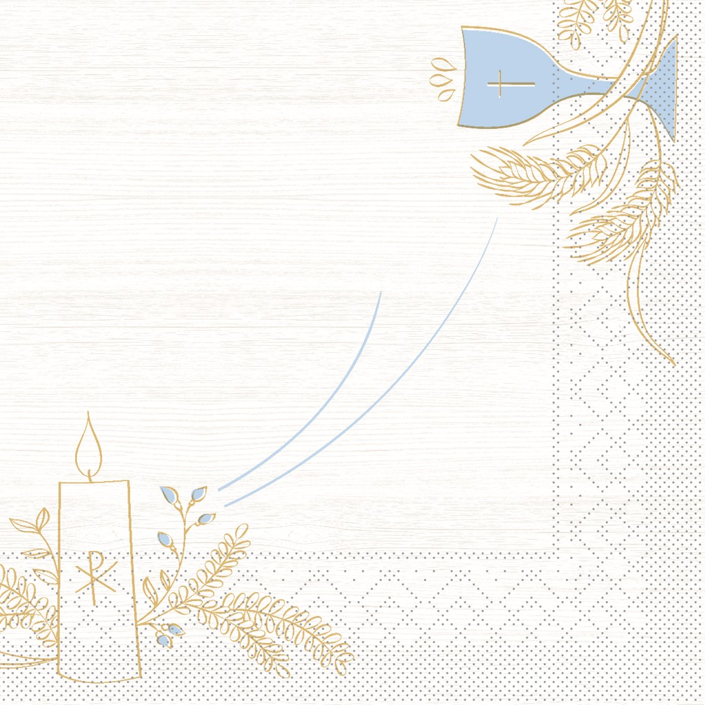 Tissue Serviette Kommunion/Konfirmation  33 x 33 cm 1/4 Falz 3-lg.
