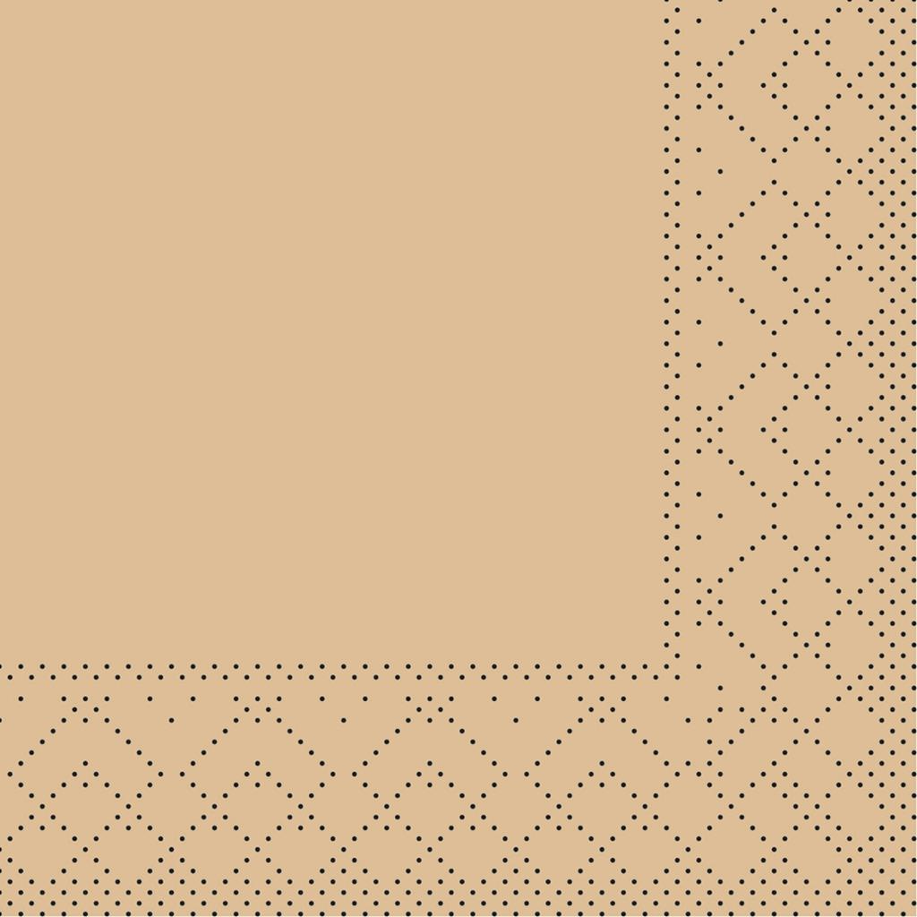 Tissue 3-lg Serviette Basic sand 20 x 20 cm 1/4 Falz
