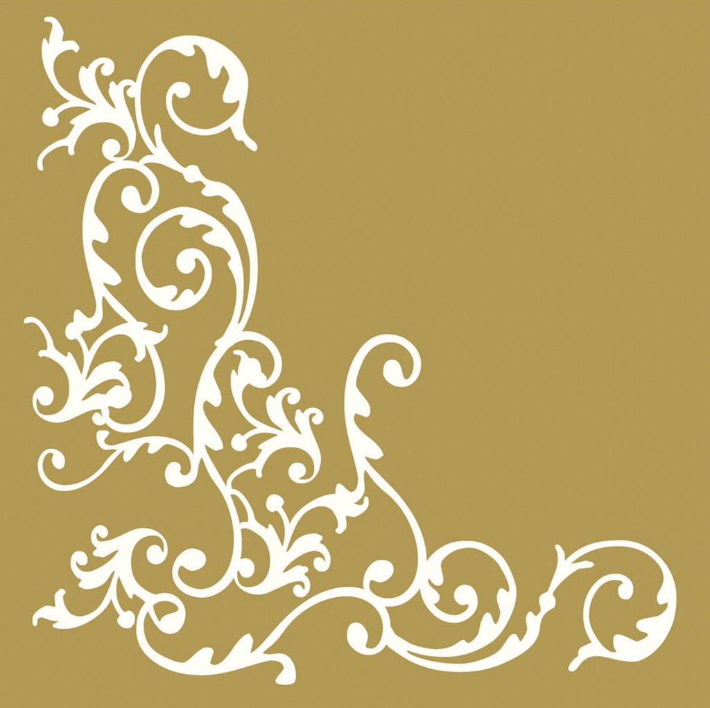 Linclass-Premium Serviette Pomp weiss-go 40 x 40 cm 1/4 Falz