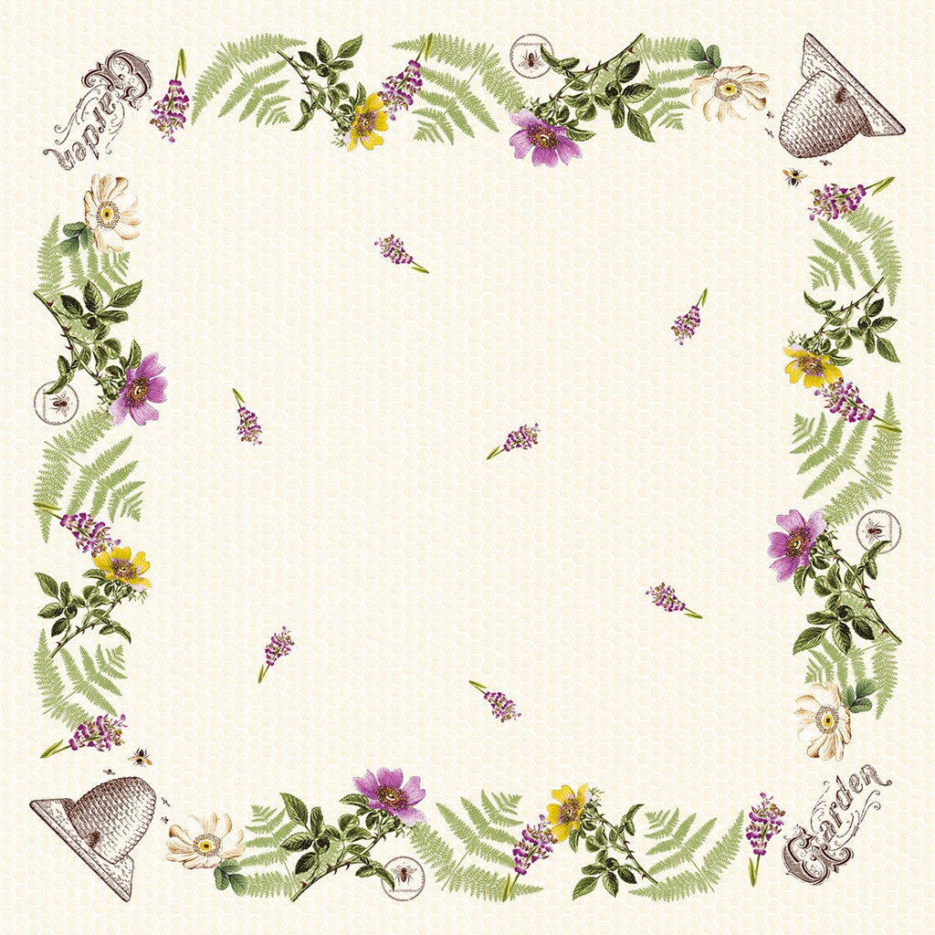 Linclass-Premium Tischdecke  Bee-Keeping 80 x 80 cm 1/8-Falz