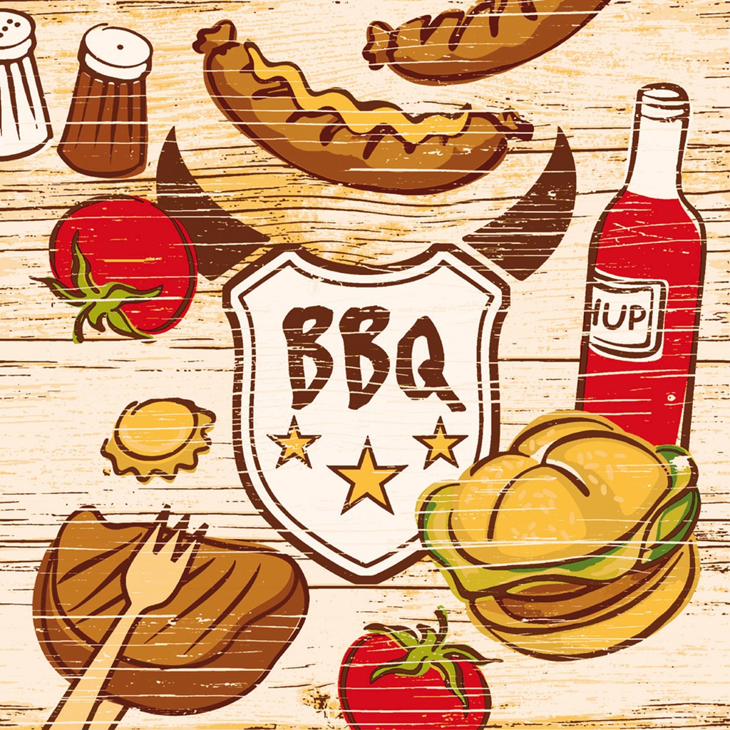 Linclass Serviette BBQ 40 x 40 cm 1/4 Falz