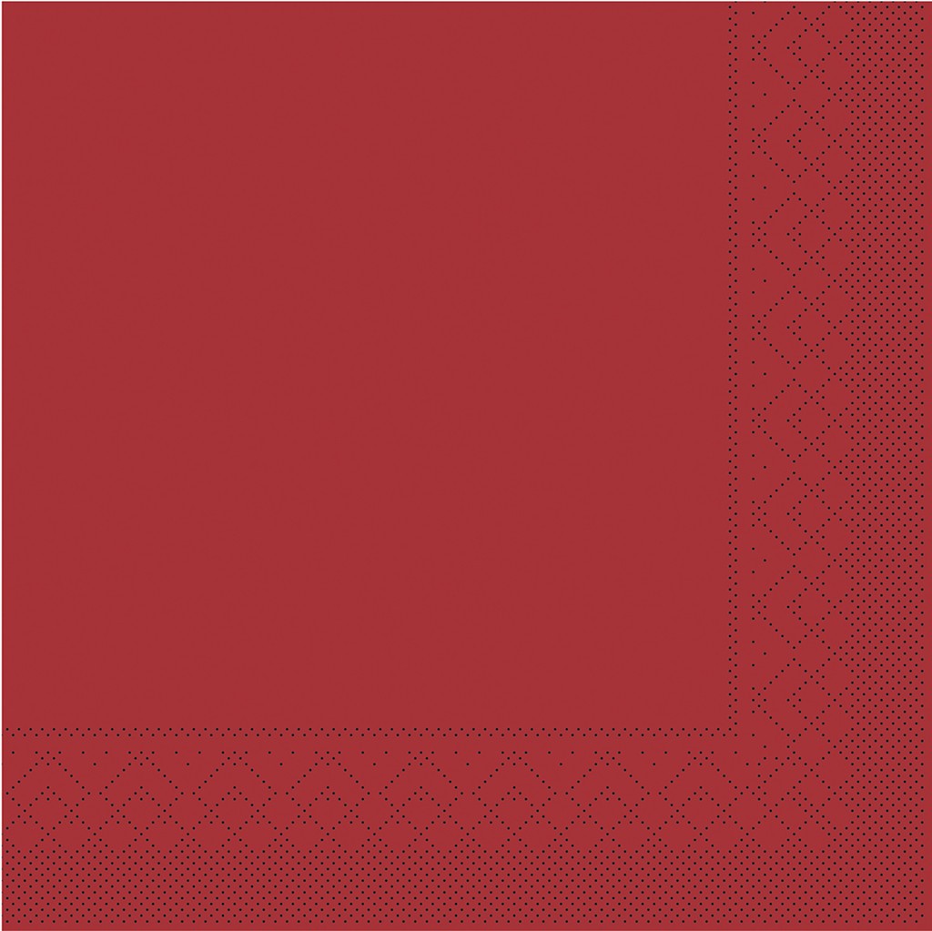 Tissue Serviette Basic bordeaux 33 x 33 cm 1/4 Falz 3-lg.
