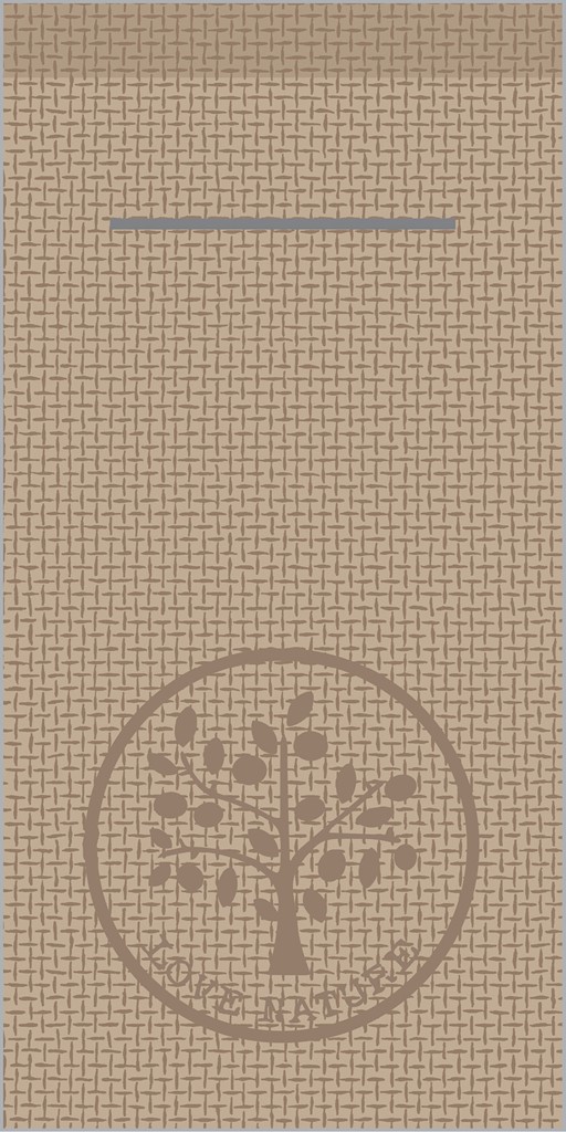 Linclass Pocket-Nap. Love Nature-Jute 40 x 40 cm 1/8 Falz, beige grey