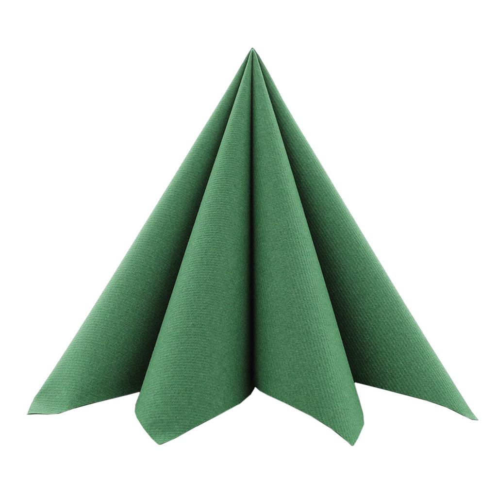 Linclass Serviette Basic dunkelgrün 40 x 40 cm 1/4 Falz
