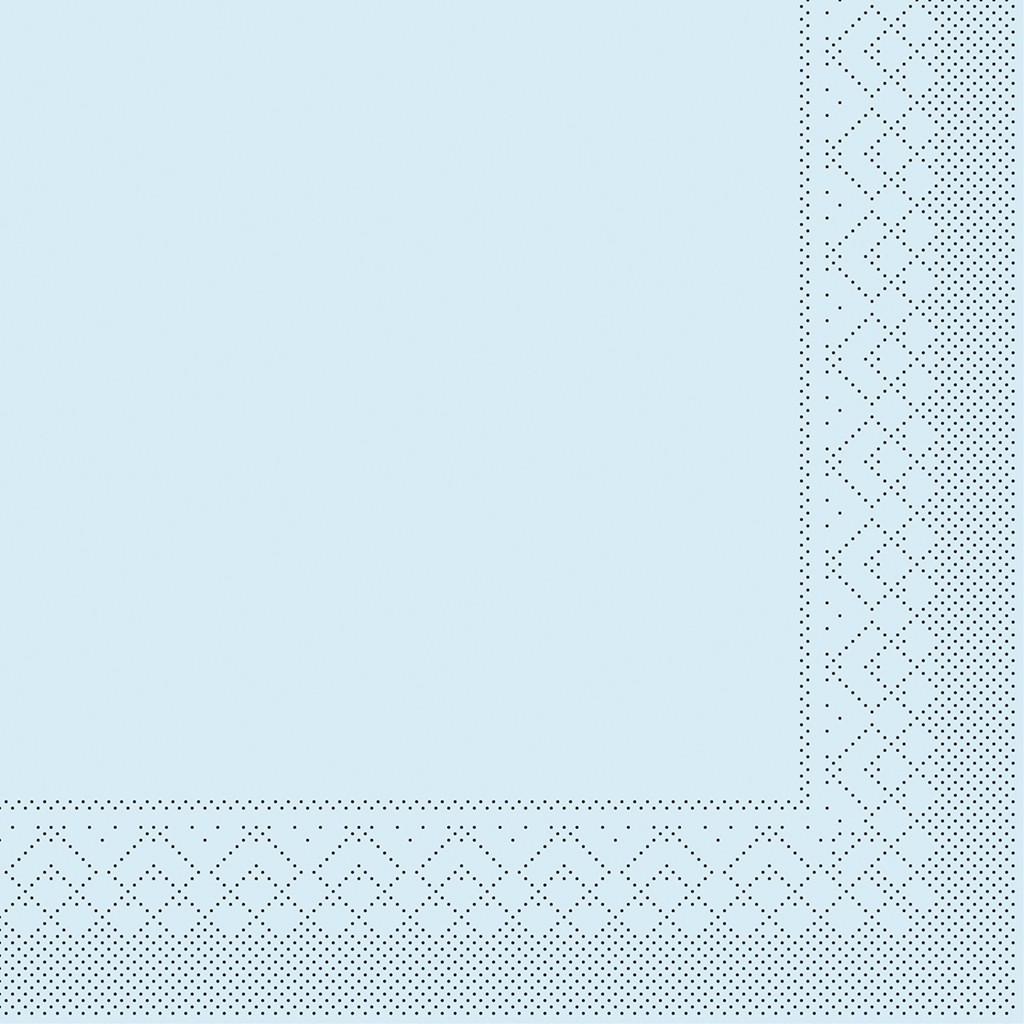 Tissue Serviette Basic hellblau 40 x 40 cm 1/4 Falz 3-lg.
