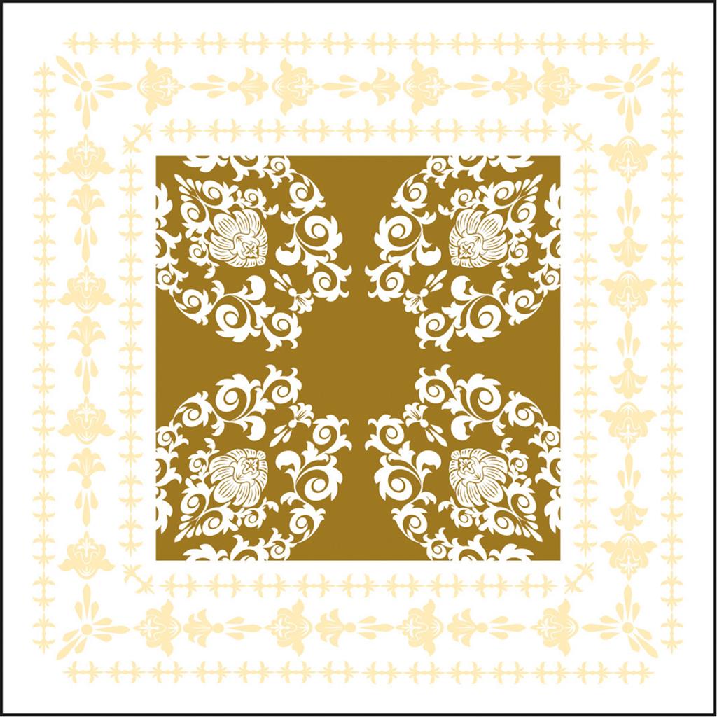 Tissue 9-lg Deckchen Pascal gold-creme 95 x 95 mm 6x250
