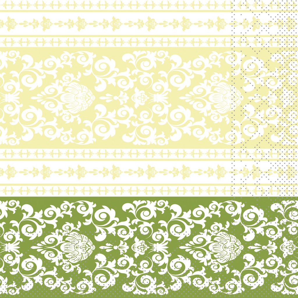 Tissue Serviette Pascal lindgrün 33 x 33 cm 1/4 Falz 3-lg.