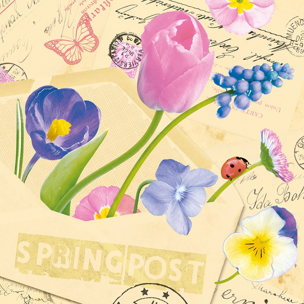 Linclass Serviette Springpost 40 x 40 cm 1/4 Falz