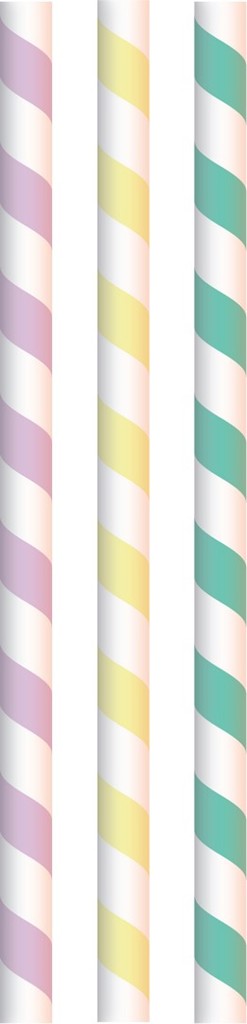 Papier  Papiertrinkhalm  Streifen Mix Ø 8 mm / 200 mm
