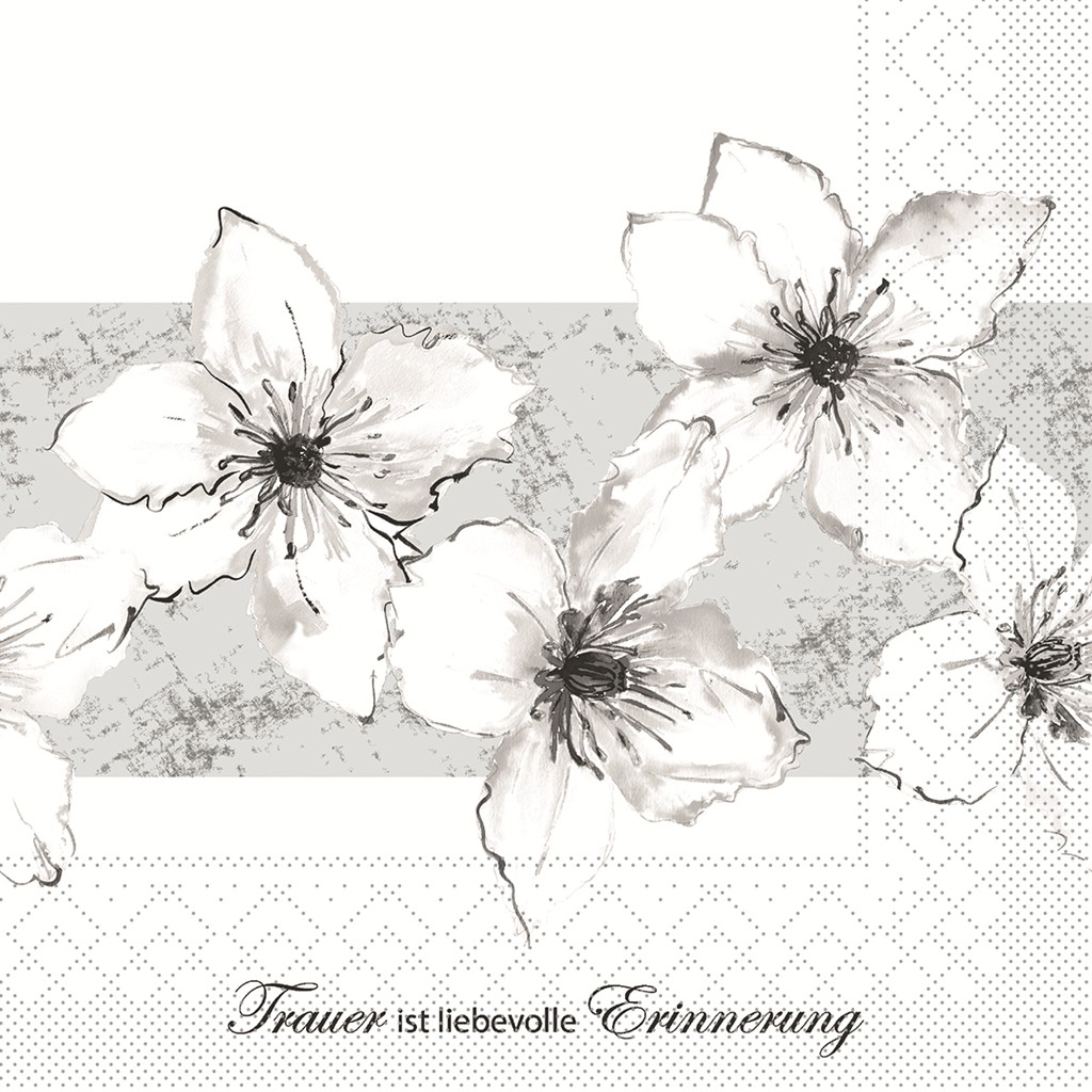 Linclass Serviette Zur Erinnerung 33 x 33 cm 1/4 Falz