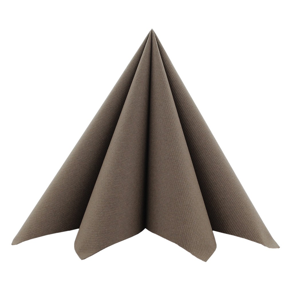 Linclass Serviette Basic braun 40 x 40 cm 1/4 Falz