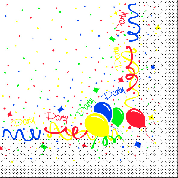 Tissue 3-lg Serviette Party 33 x 33 cm 1/4 Falz