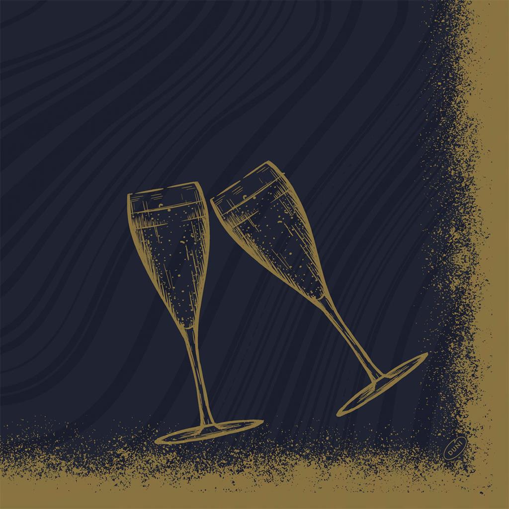 Dunisoft Sparkly cheers black 40 x 40 cm, 1/4-Falz