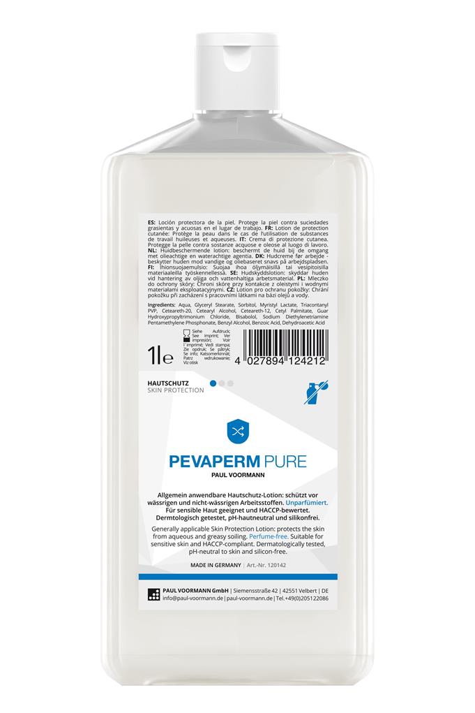 Hautschutz "Pevaperm Pur" 1L Hartflasche