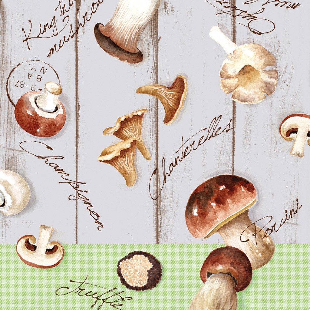 Linclass Serviette Buliz  (Pilze) 40 x 40 cm 1/4 Falz