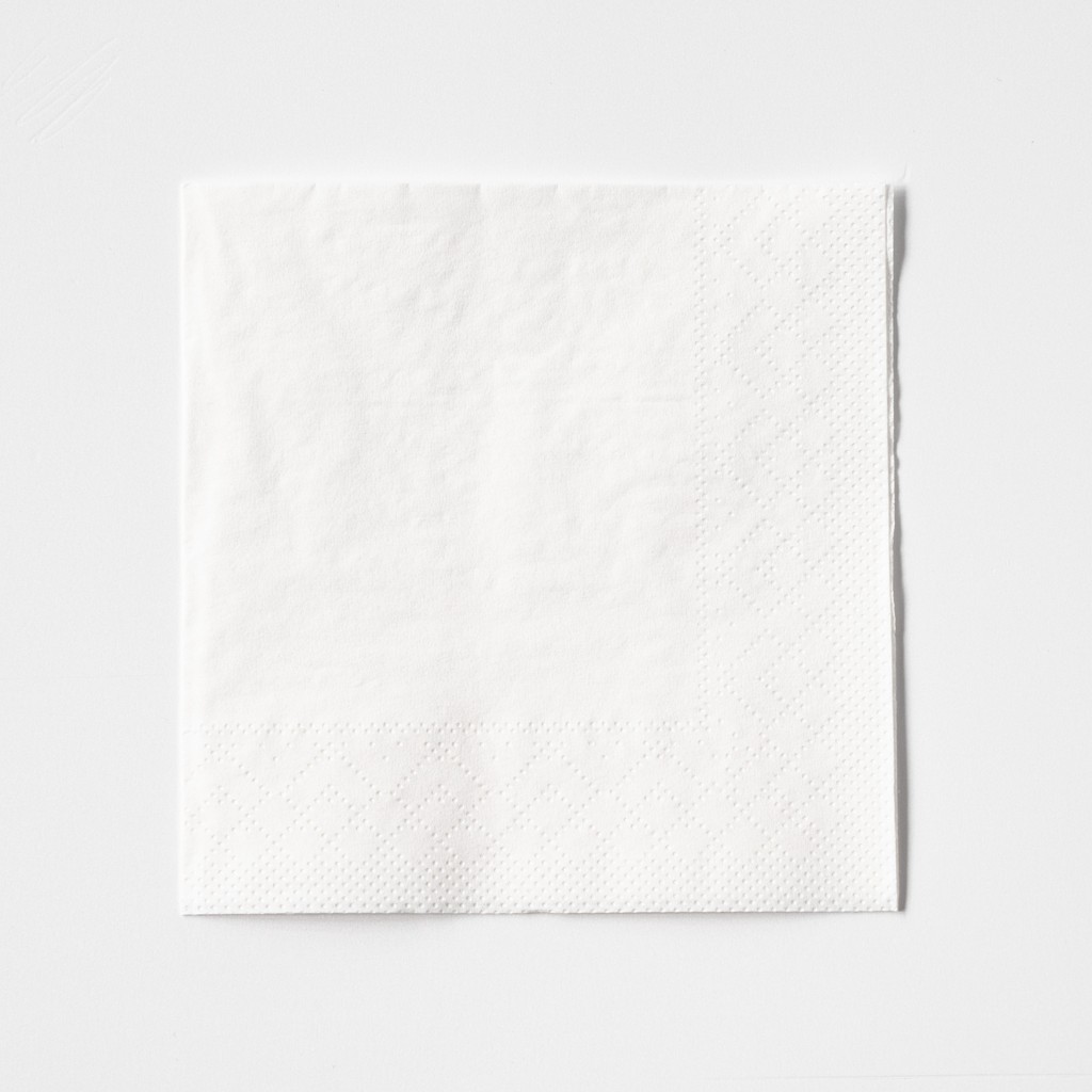 Tissue Serviette Basic weiss 24 x 24 cm 1/4 Falz 2-lg.