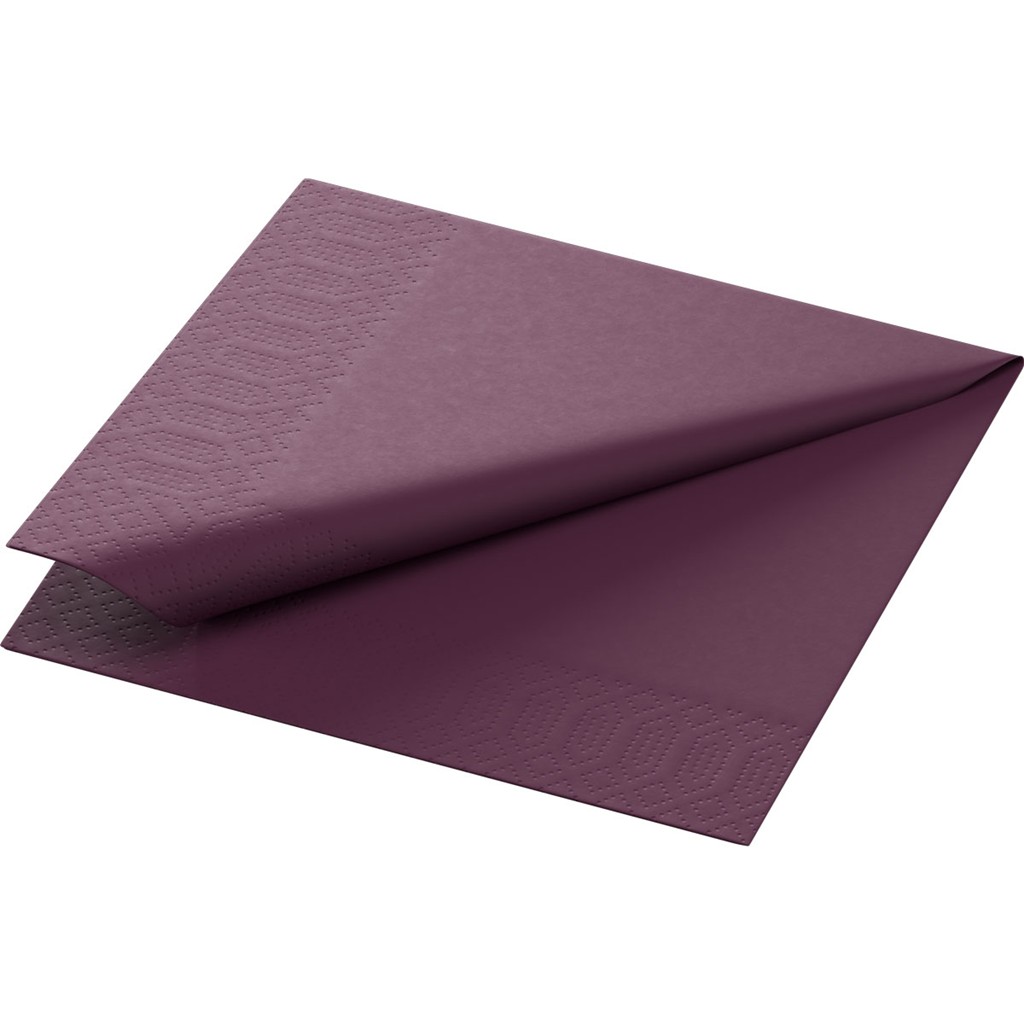 Zelltuchservietten Duni 3 lg 1/4 Falz plum, 24x24cm