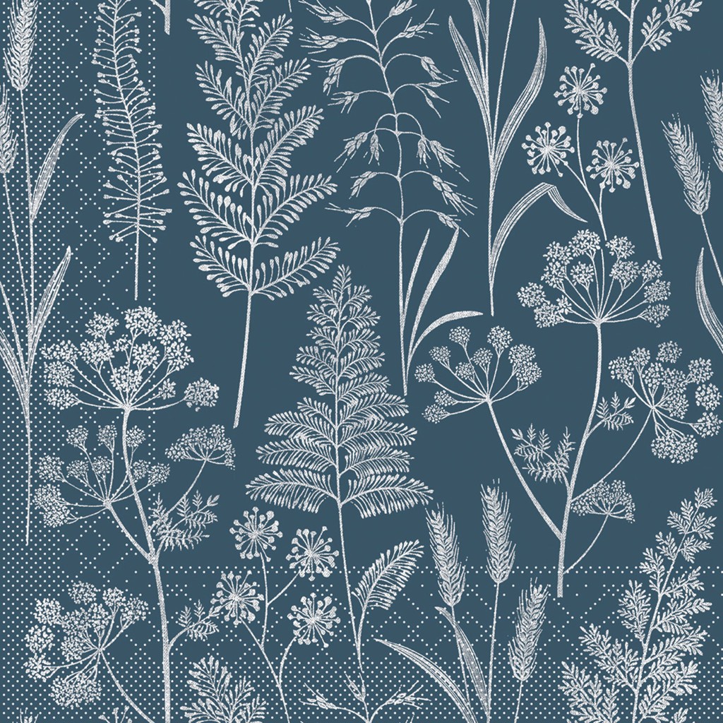 Tissue 3-lg Serviette Benjamin blaugrau 33 x 33 cm 1/4 Falz