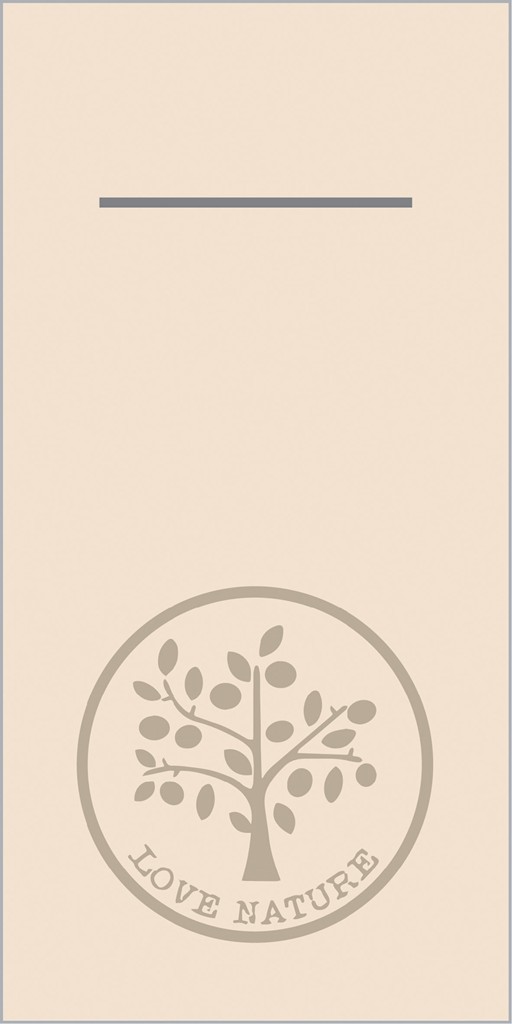 Linclass Pocket-Nap. Love Nature 40 x 40 cm 1/8 Falz, pebble stone