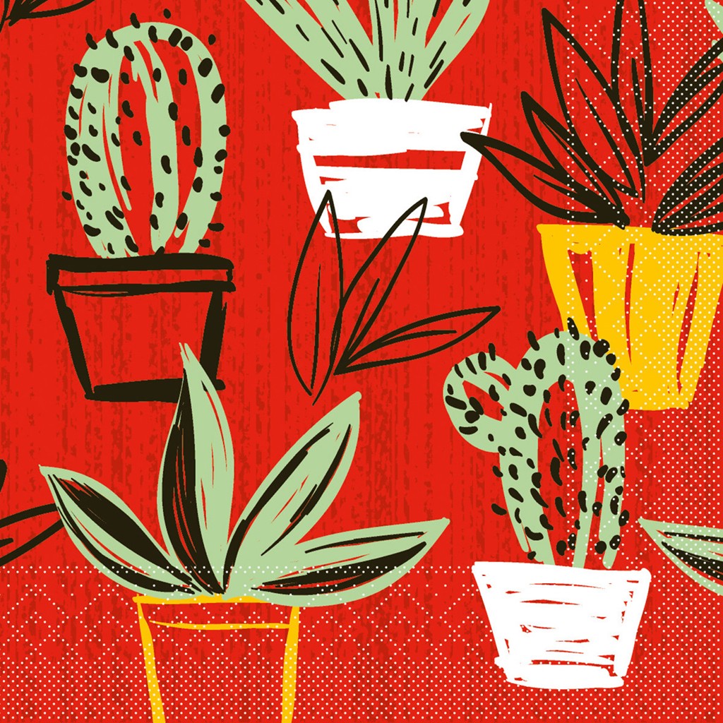 Tissue Serviette Sancho Mexican-Style 33 x 33 cm 1/4 Falz 3-lg.