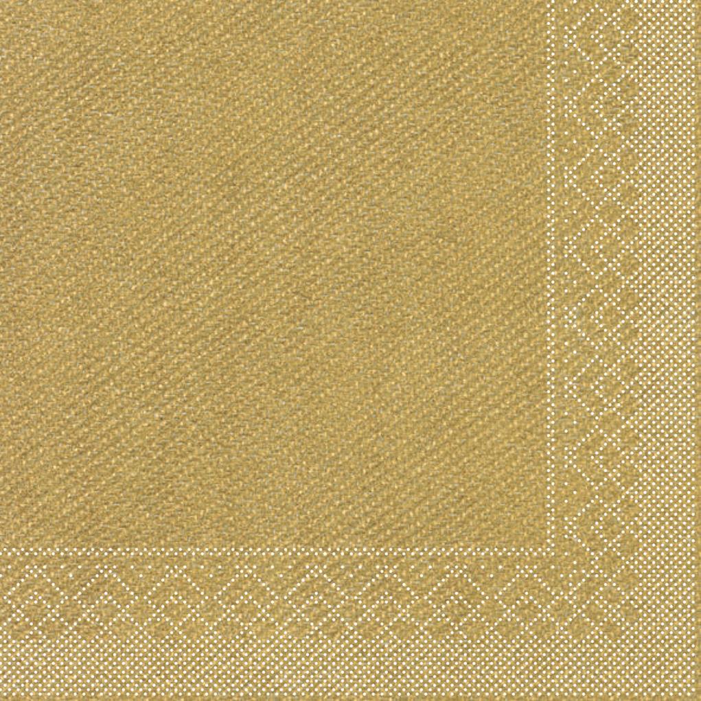 Tissue 3-lagig Serviette Basic gold 40 x 40 cm 1/4 Falz