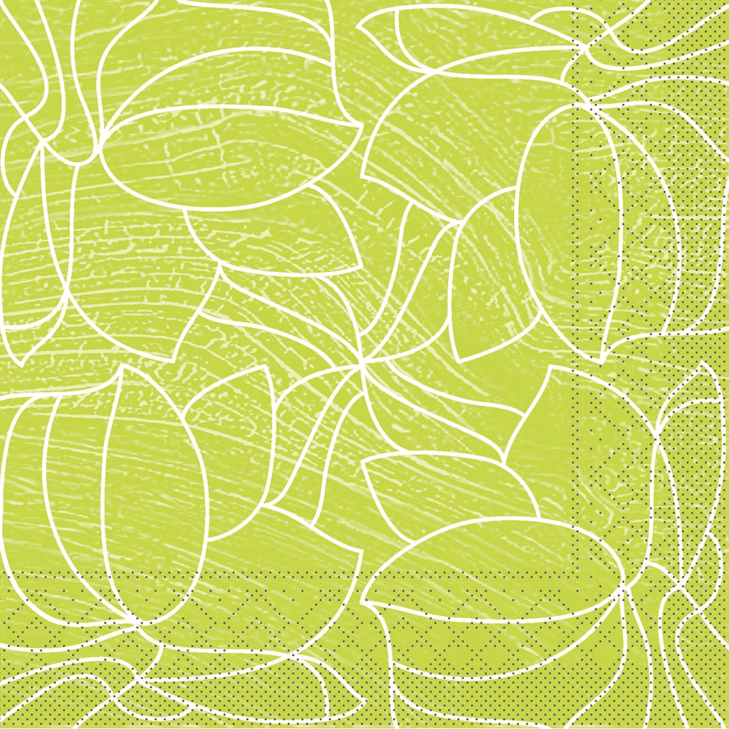 Tissue Serviette Hugo hellgrün 40 x 40 cm 1/4 Falz 3-lg.