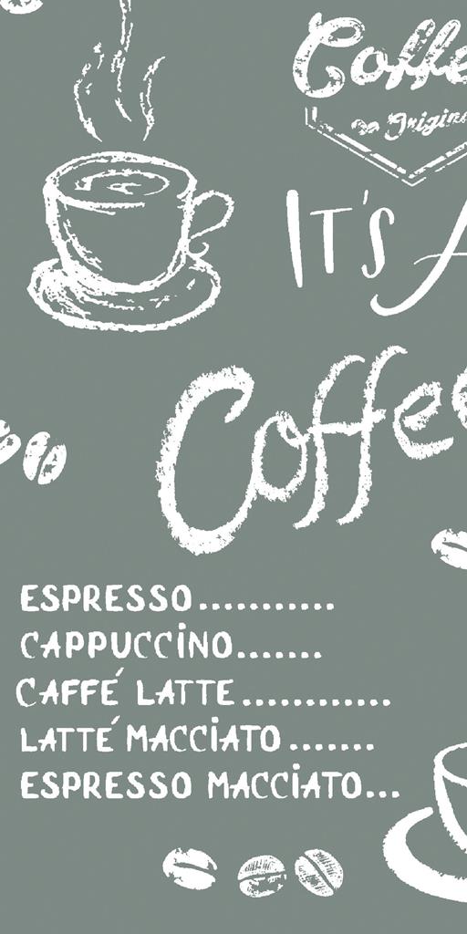 Linclass Serviette Coffee time anthrazit 33 x 33 cm 1/8 Falz