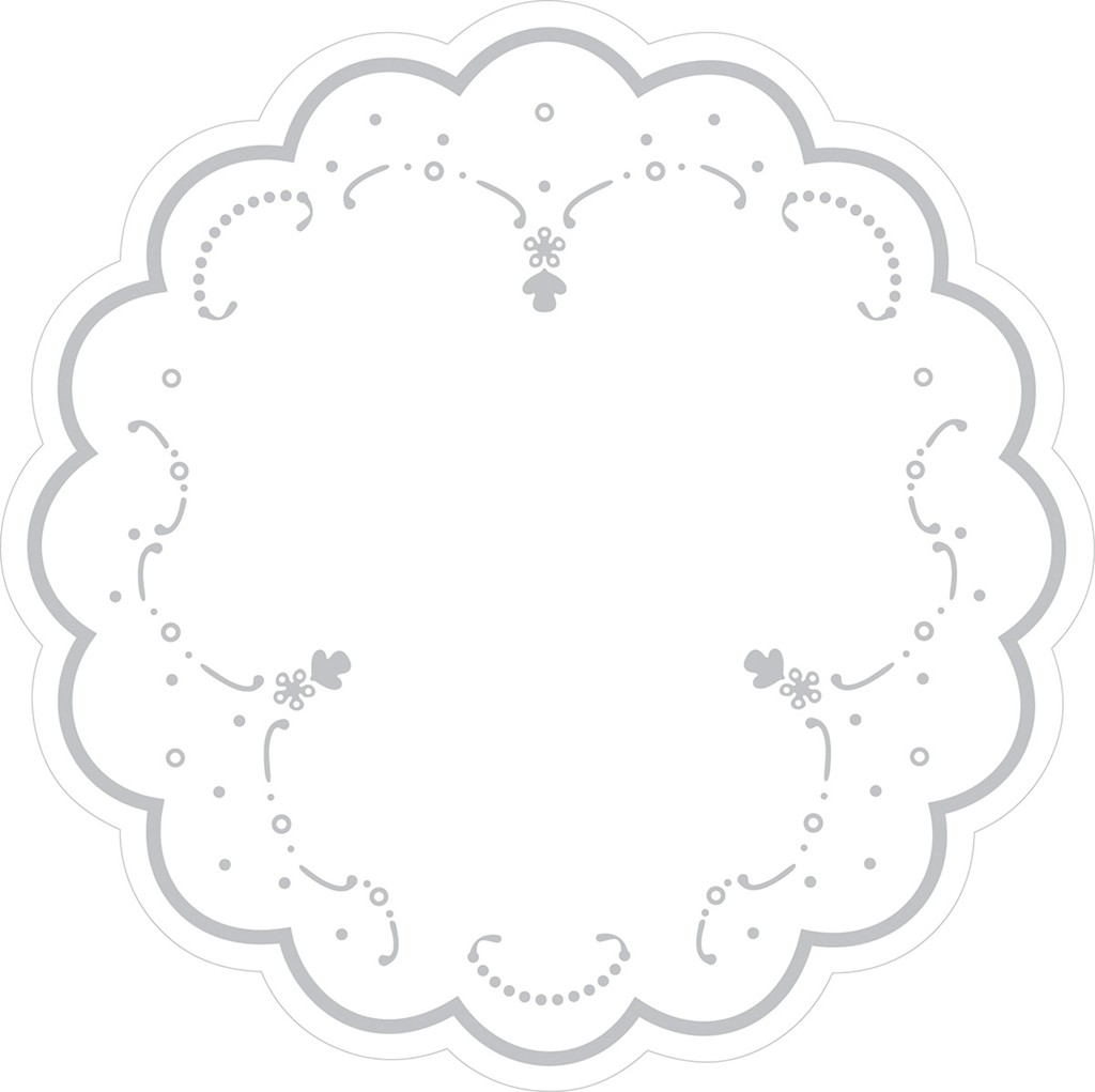 Tissue 7-lg. Deckchen Silberdekor 180 mm