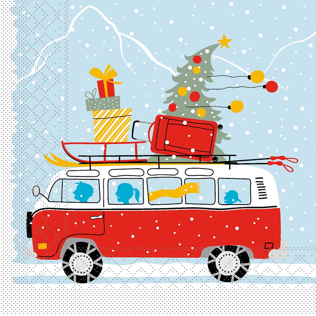 Tissue 3-lg Serviette  Winter Holidays 33 x 33 cm 1/4 Falz