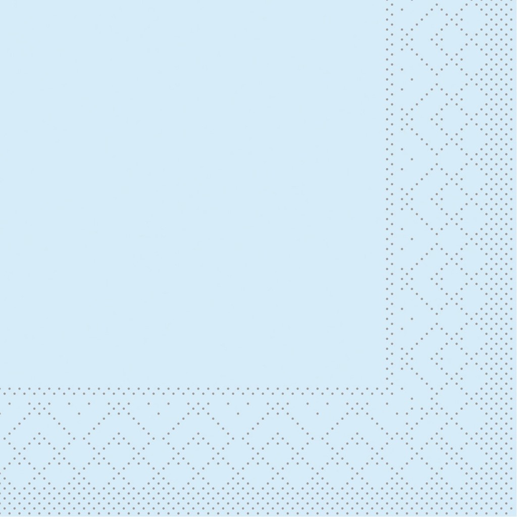 Tissue Serviette Basic hellblau 24 x 24 cm 1/4 Falz 3-lg.