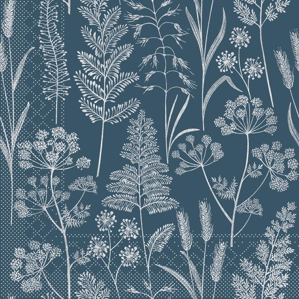 Tissue 3-lg Serviette Benjamin blaugrau 33 x 33 cm 1/4 Falz