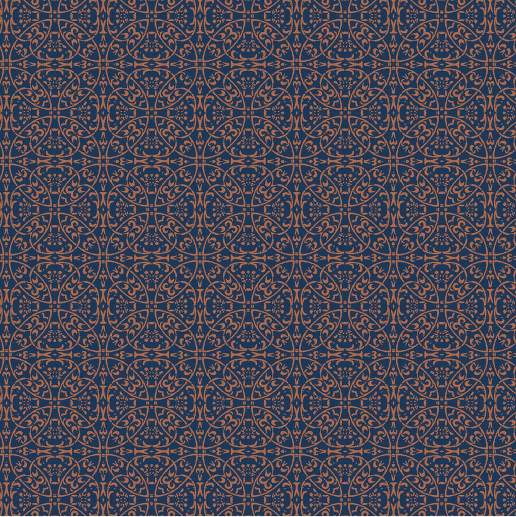 Linclass Tischdecke Claudio blau-braun 80 x 80 cm 1/8-Falz