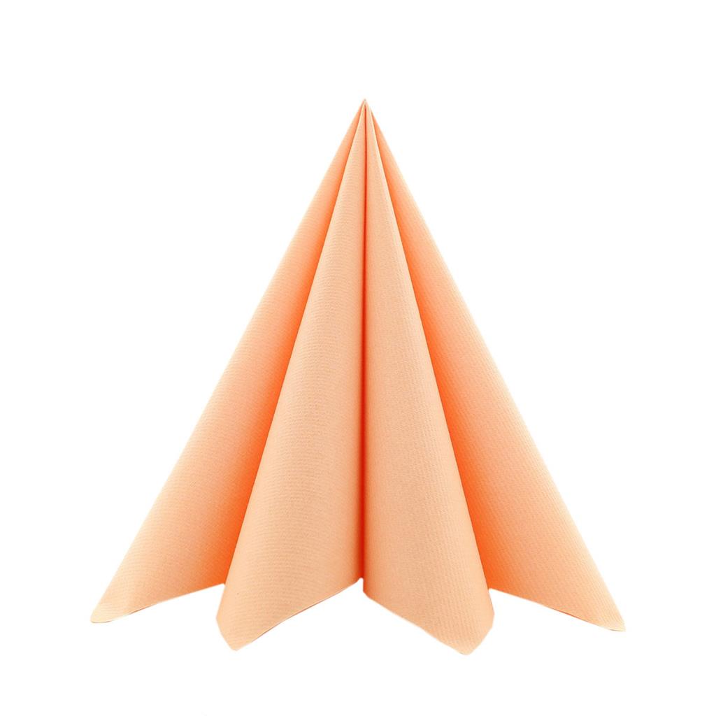 Linclass Serviette Basic aprikot 40 x 40 cm 1/4 Falz