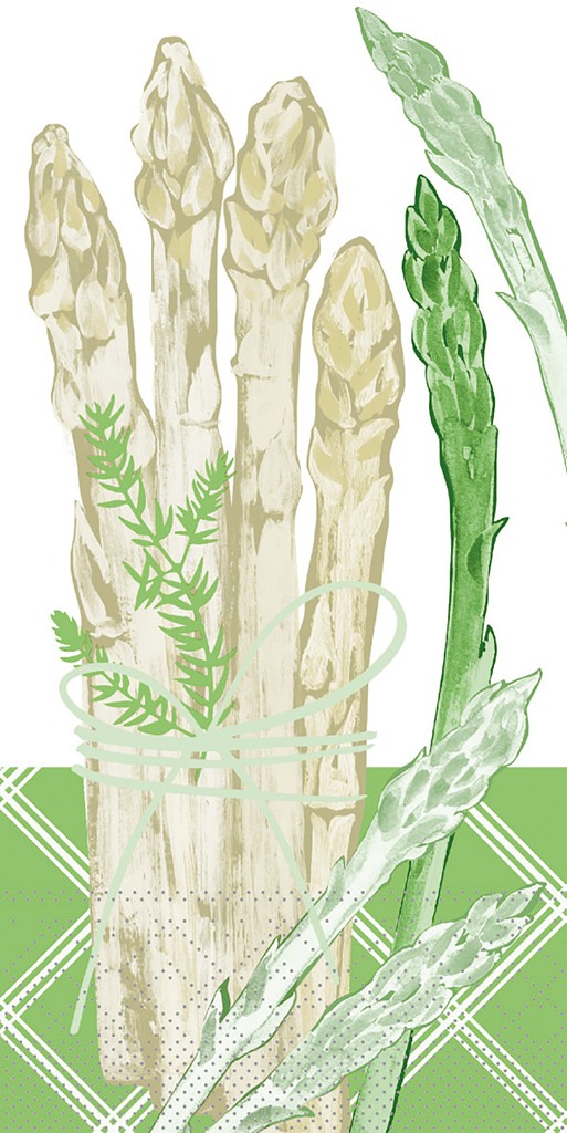 Tissue 3-lagig  Serviette  Spargel 33 x 33 cm 1/8 Falz