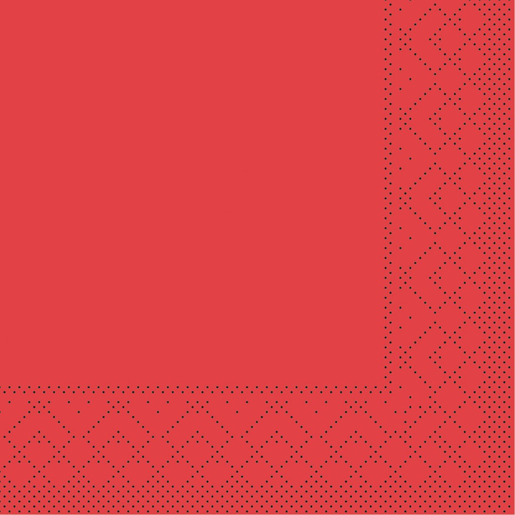Tissue Serviette Basic rot 24 x 24 cm 1/4 Falz 3-lg.