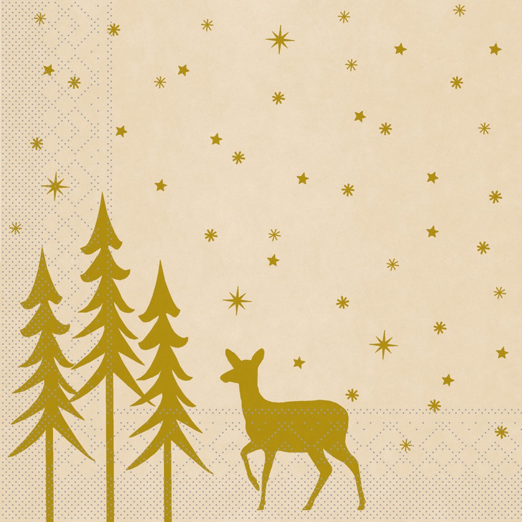 Tissue 3-lagig Serviette Liane recycled  40 x 40 cm 1/4 Falz