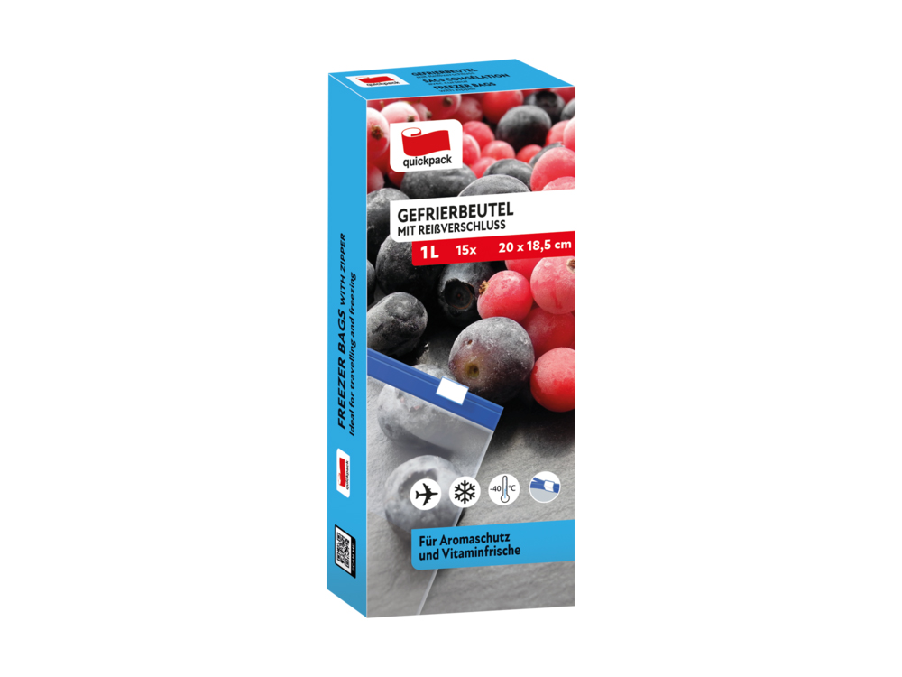 Gefrierbeutel Quickverschluss, 6 Liter