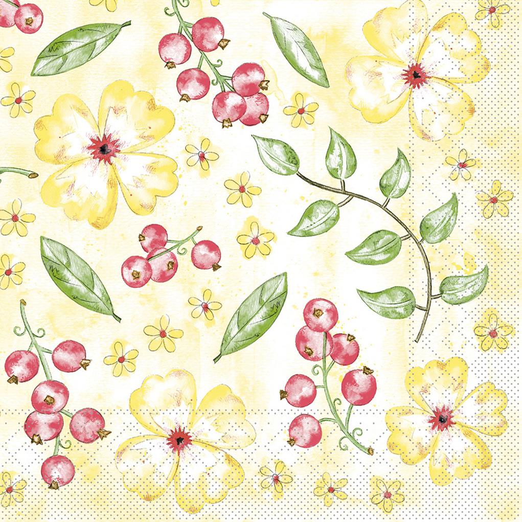 Tissue 3-lagig  Serviette  Janne 33 x 33 cm 1/4 Falz