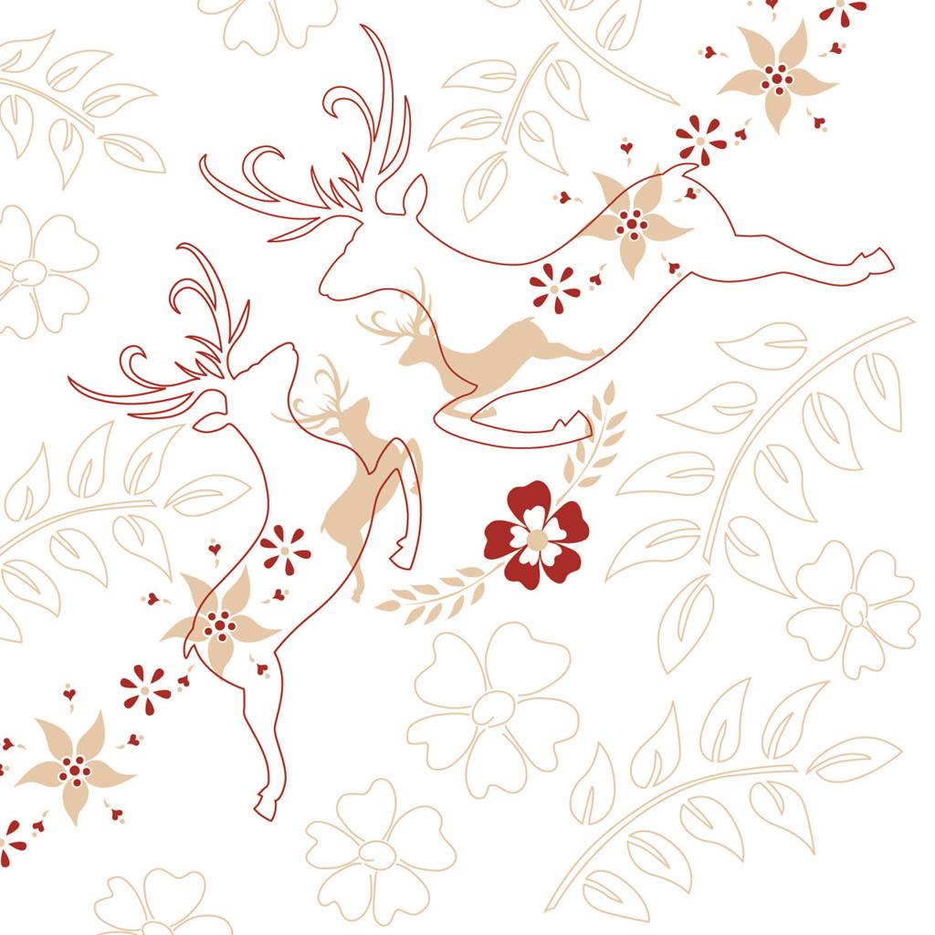 Linclass Serviette Leonard beige-bordeau 40 x 40 cm 1/4 Falz