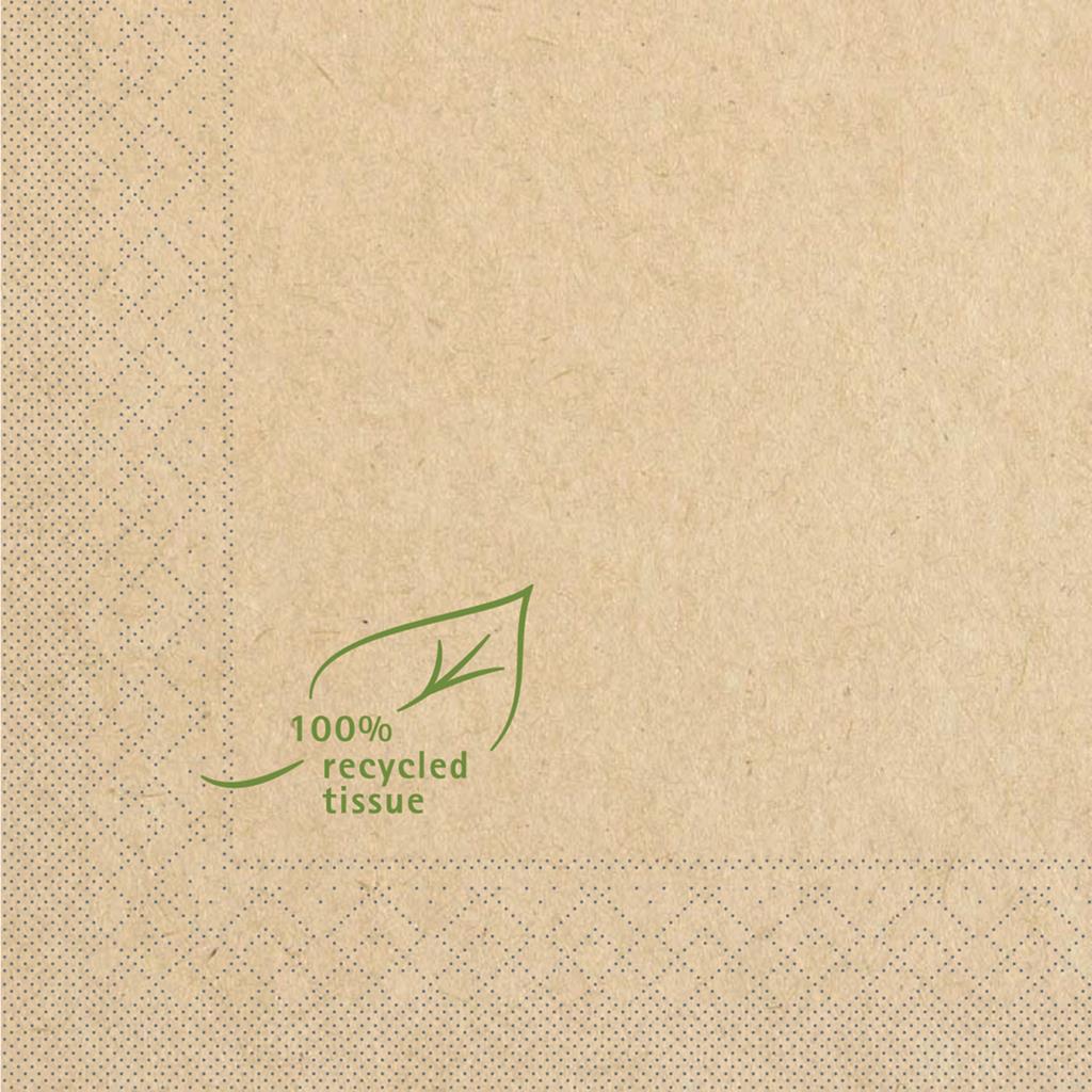 Tissue 3-lg Serviette Recycled Tissue 33 x 33 cm 1/4 Falz
