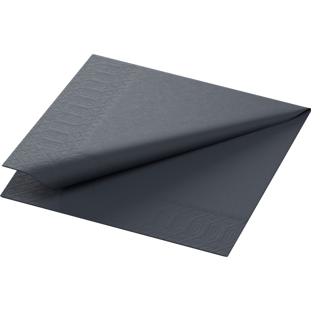 Zelltuchservietten Duni 3 lg 1/4 Falz schwarz, 24x24cm