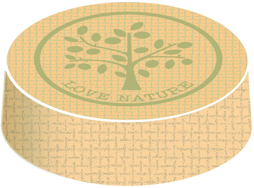 Karton Caps Love Nature Jute grün 74mm