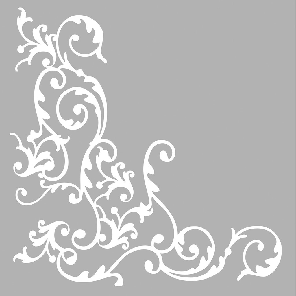 Linclass Serviette Pomp weiss-silber 40 x 40 cm 1/4 Falz