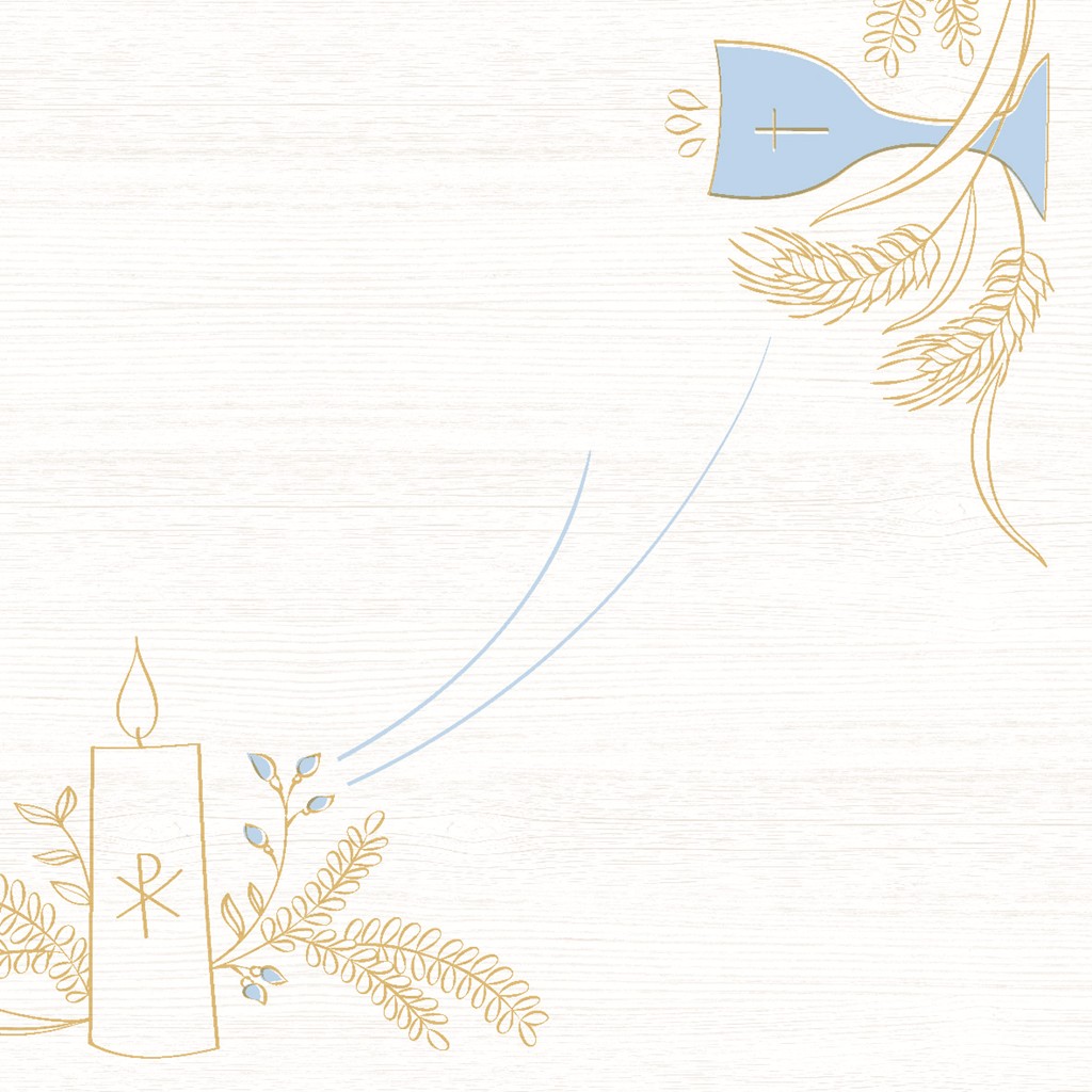 Linclass Serviette Kommunion/Konfirmatio 40 x 40 cm 1/4 Falz