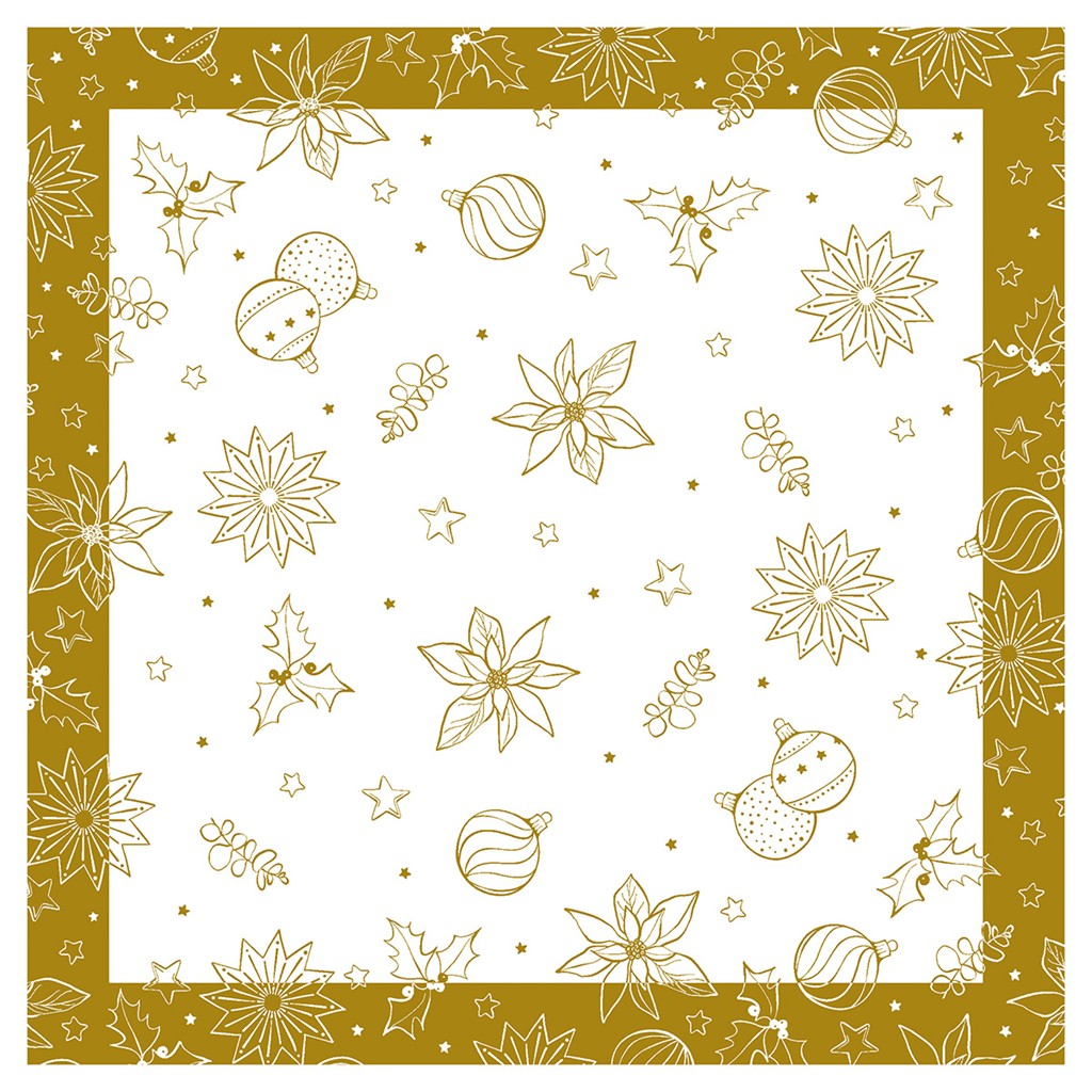 Linclass-Premium Tischdecke Milan weiß 80 x 80 cm 1/8-Falz