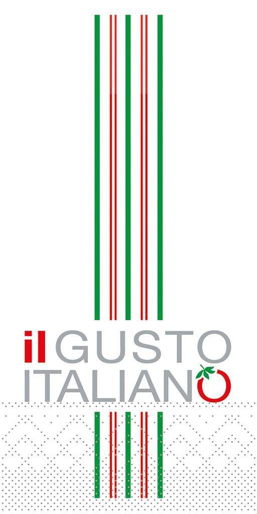 Tissue Serviette Il Gusto Italiano 40 x 40 cm 1/8 Falz 2-lg.